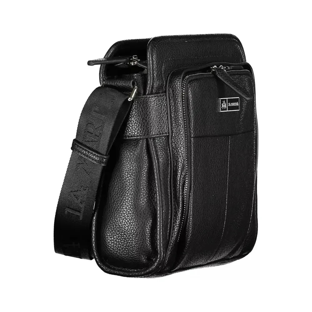 Front view with bag zipped and handles upright.