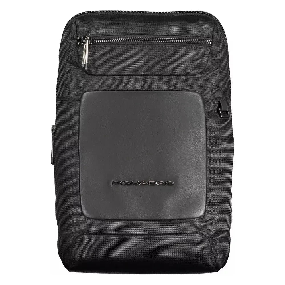 Piquadro Black RPET Men Shoulder Bag Piquadro