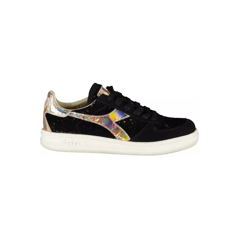 Diadora Black Leather Women Sneaker Diadora