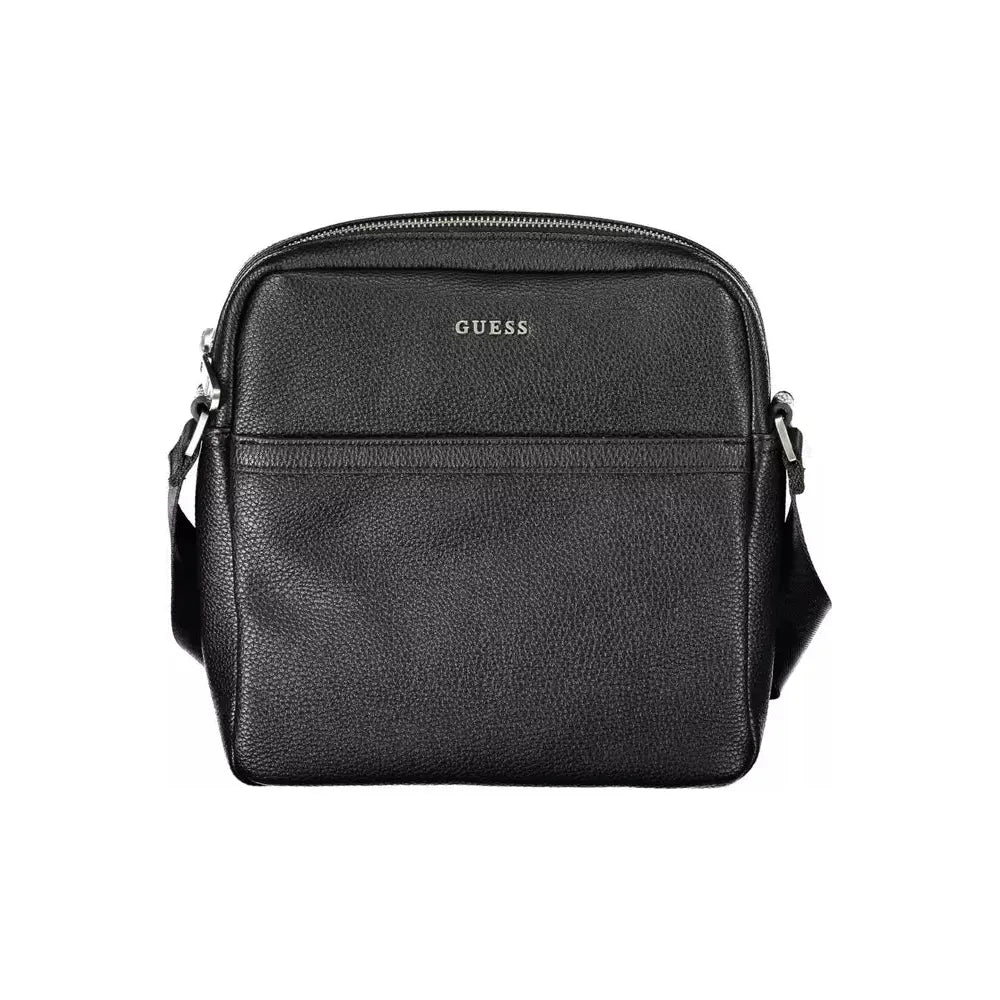 Guess Jeans Black Polyethylene Men Shoulder Bag Guess Jeans