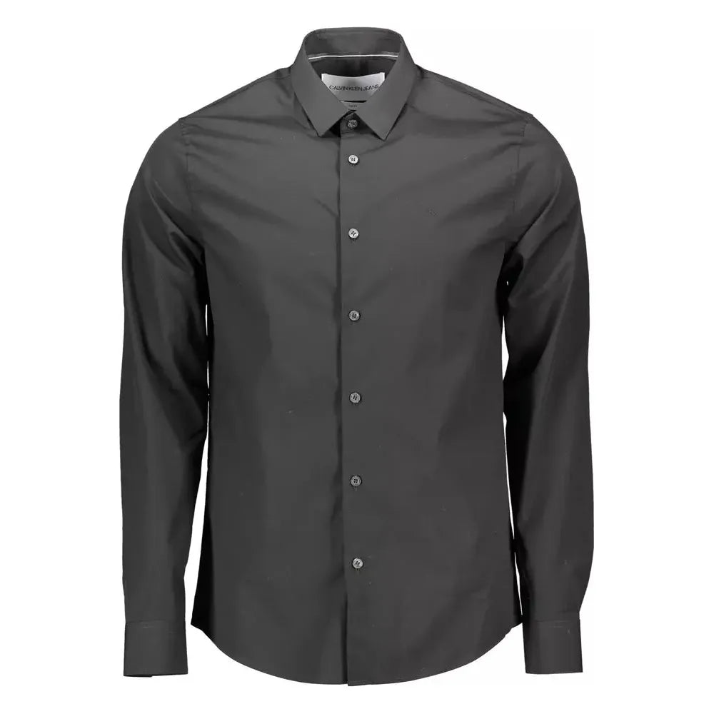 Calvin Klein Black Cotton Men Shirt Calvin Klein