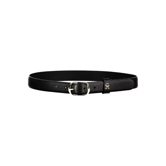 Tommy Hilfiger Black Leather Women Belt Tommy Hilfiger