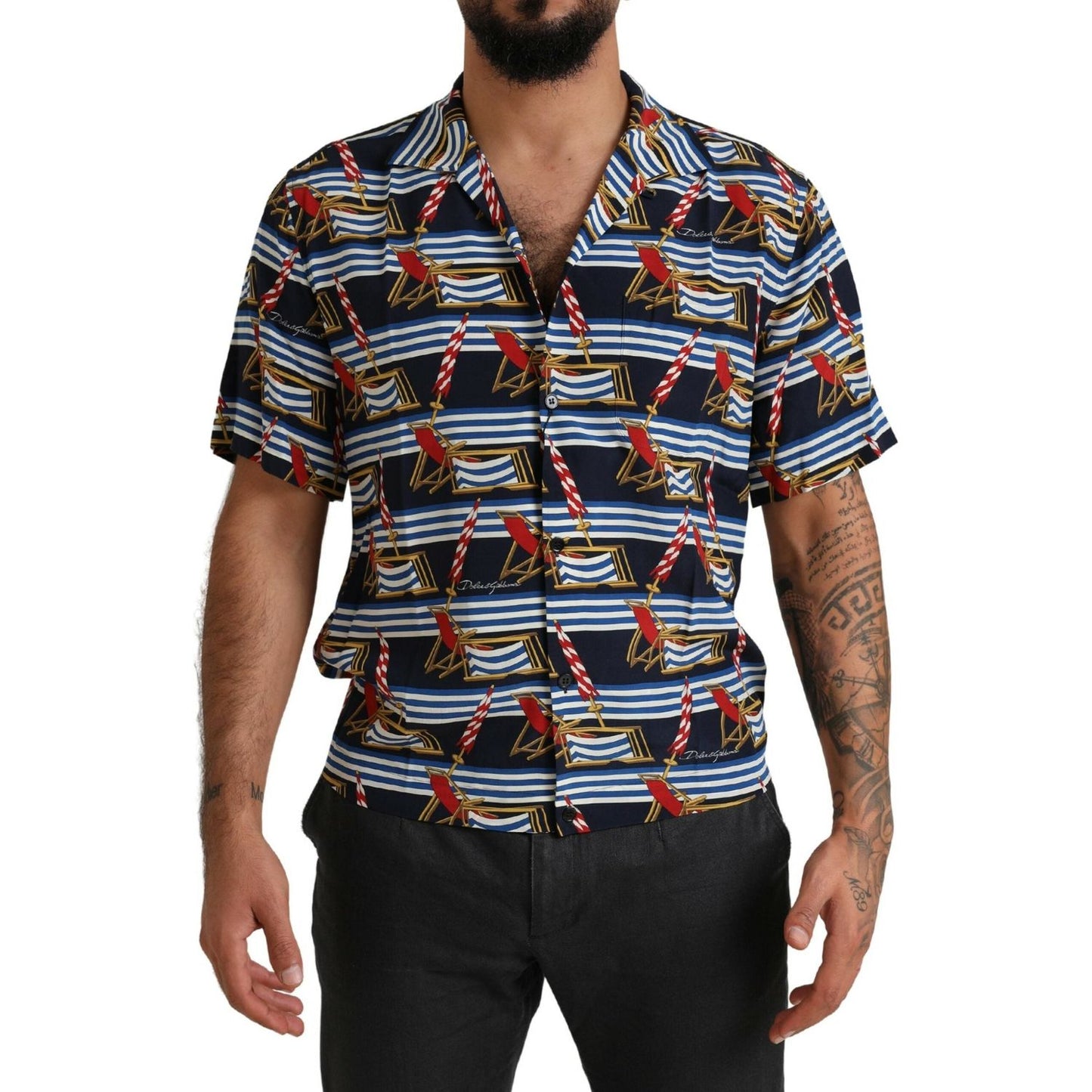 Dolce & Gabbana Elegant Multicolor Silk Casual Shirt Dolce & Gabbana