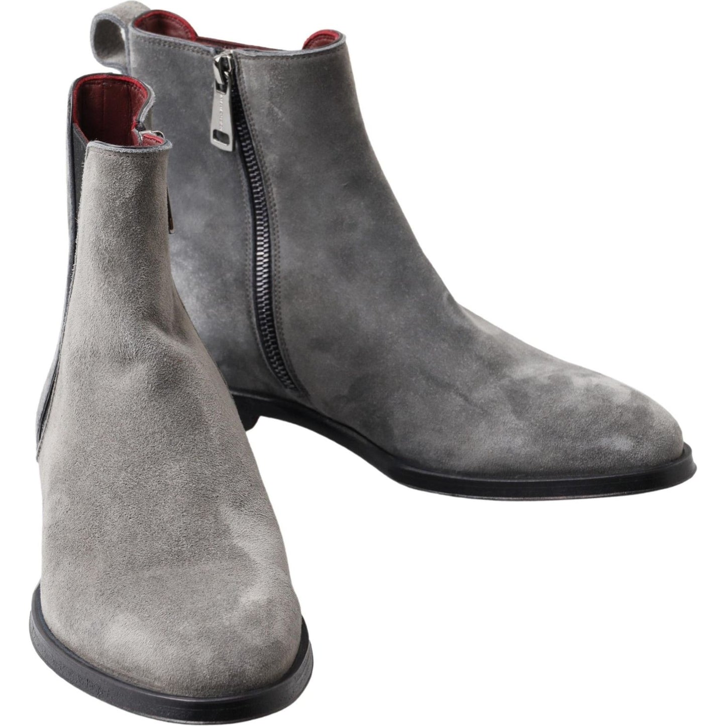 Dolce & Gabbana Elegant Gray Chelsea Leather Boots Dolce & Gabbana