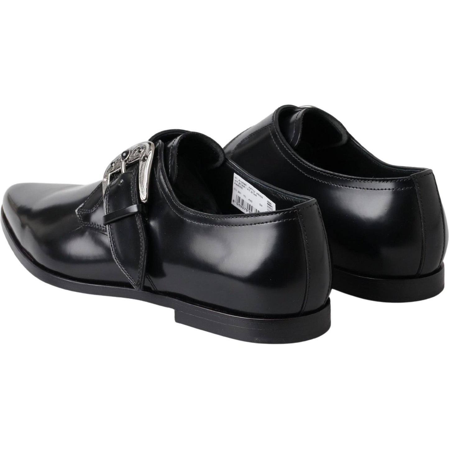 Dolce & Gabbana Elegant Black Leather Monk Strap Shoes Dolce & Gabbana