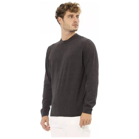 Alpha Studio Brown Cotton Men Sweater Alpha Studio