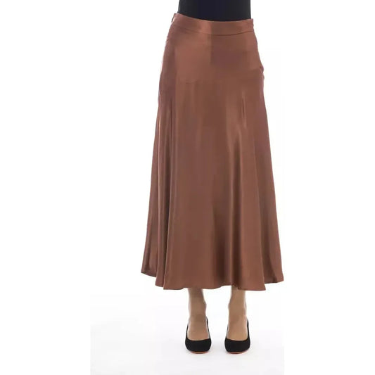 Alpha Studio Brown Viscose Women Skirt Alpha Studio