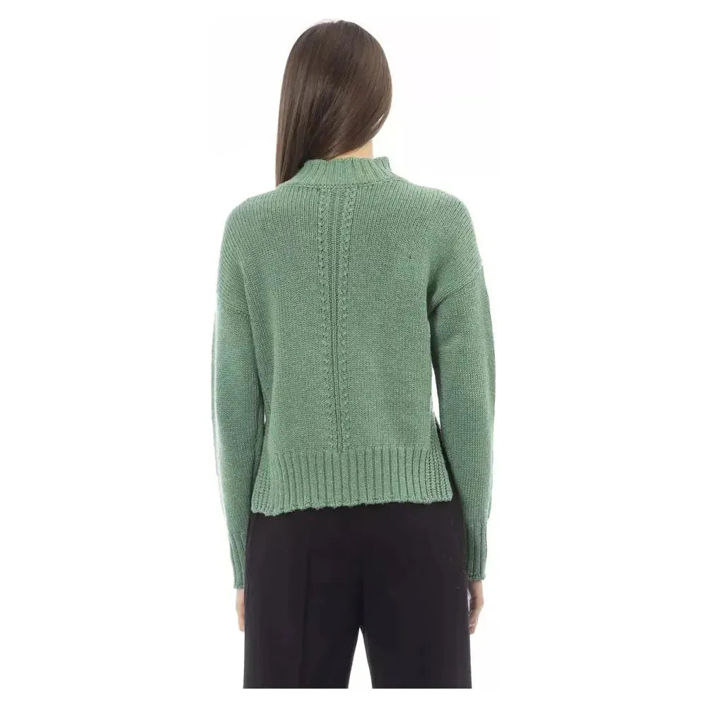 Alpha Studio Green Wool Women Sweater Alpha Studio