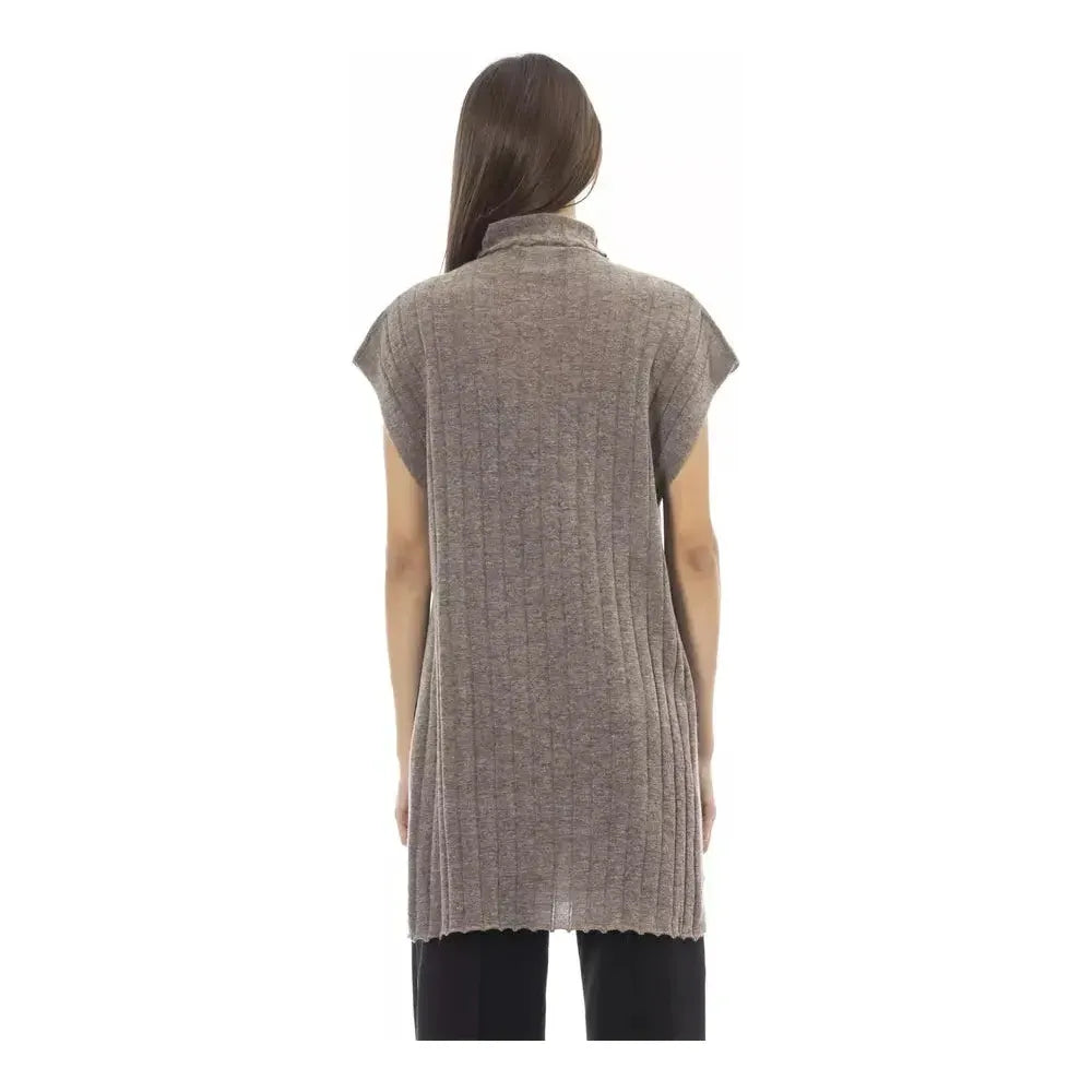 Alpha Studio Brown Wool Women Sweater Alpha Studio