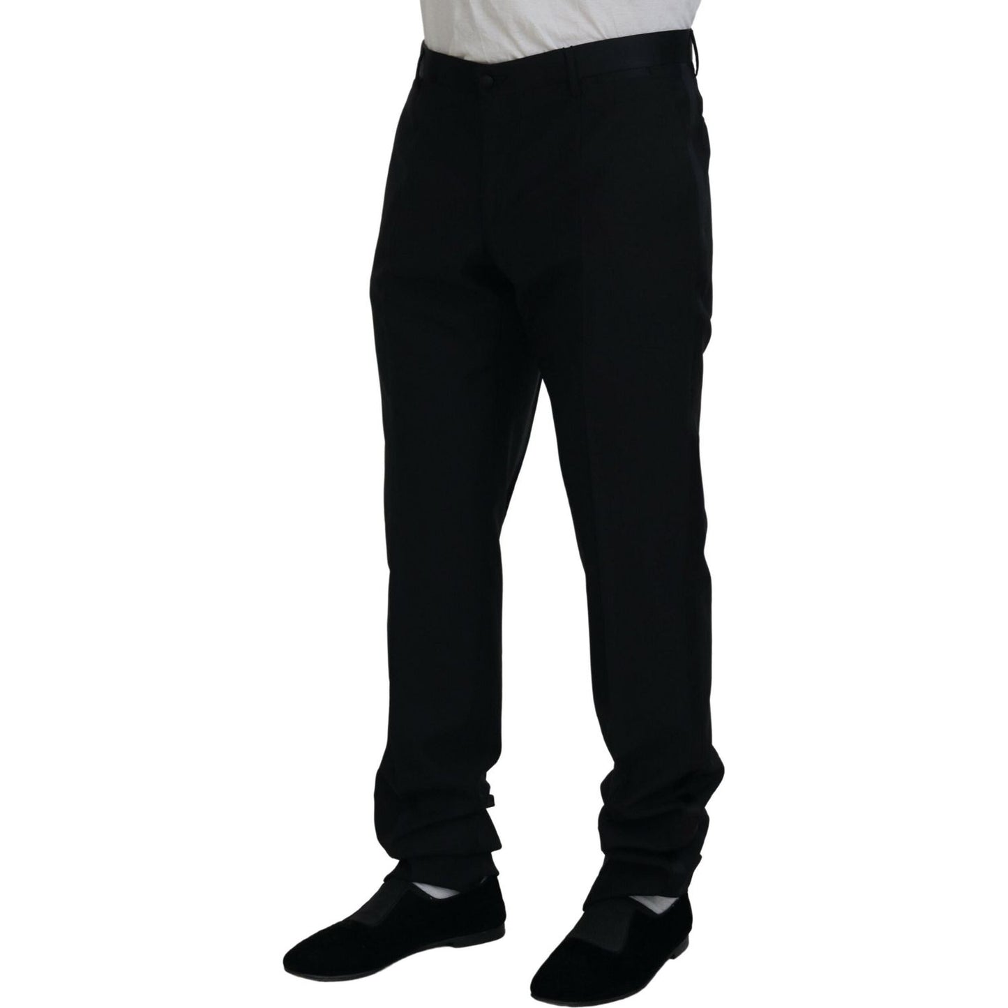 Dolce & Gabbana Elegant Slim Fit Black Dress Trousers Dolce & Gabbana