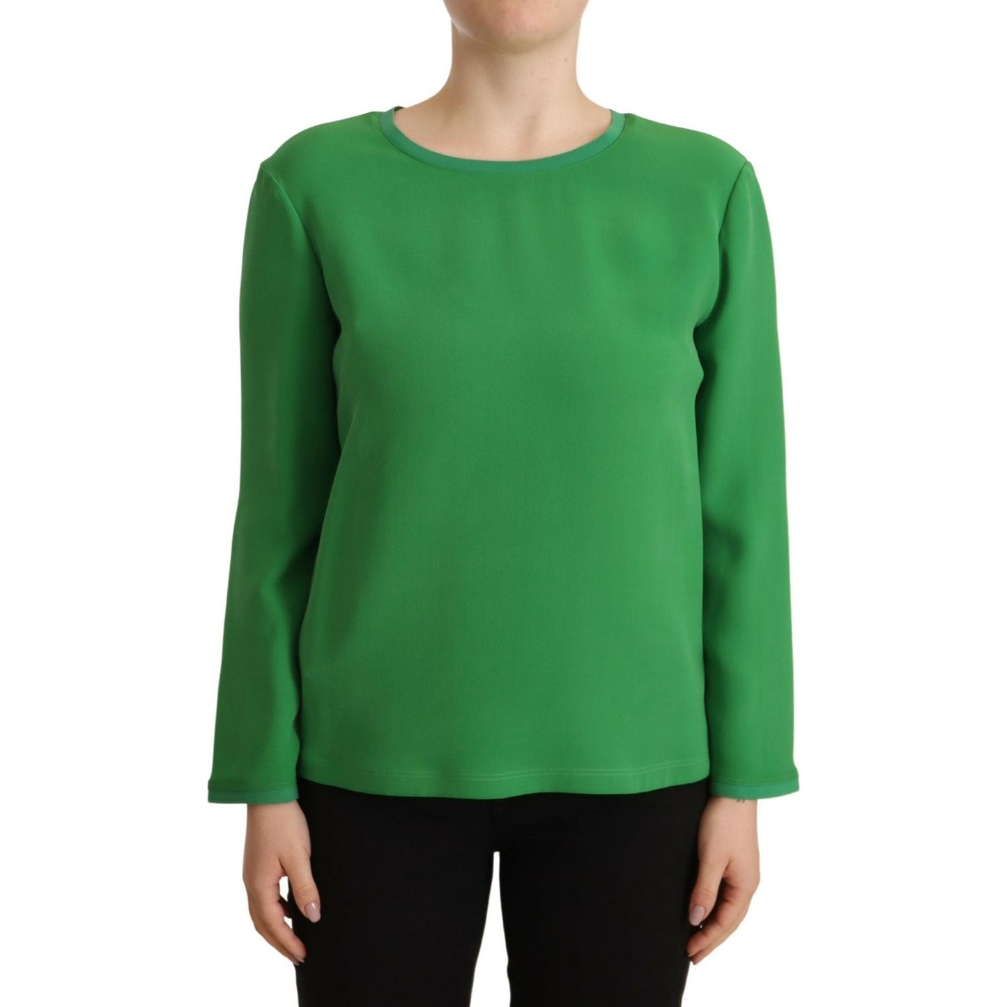 Armani Elegant Silk Long Sleeve Sweater in Lush Green Armani