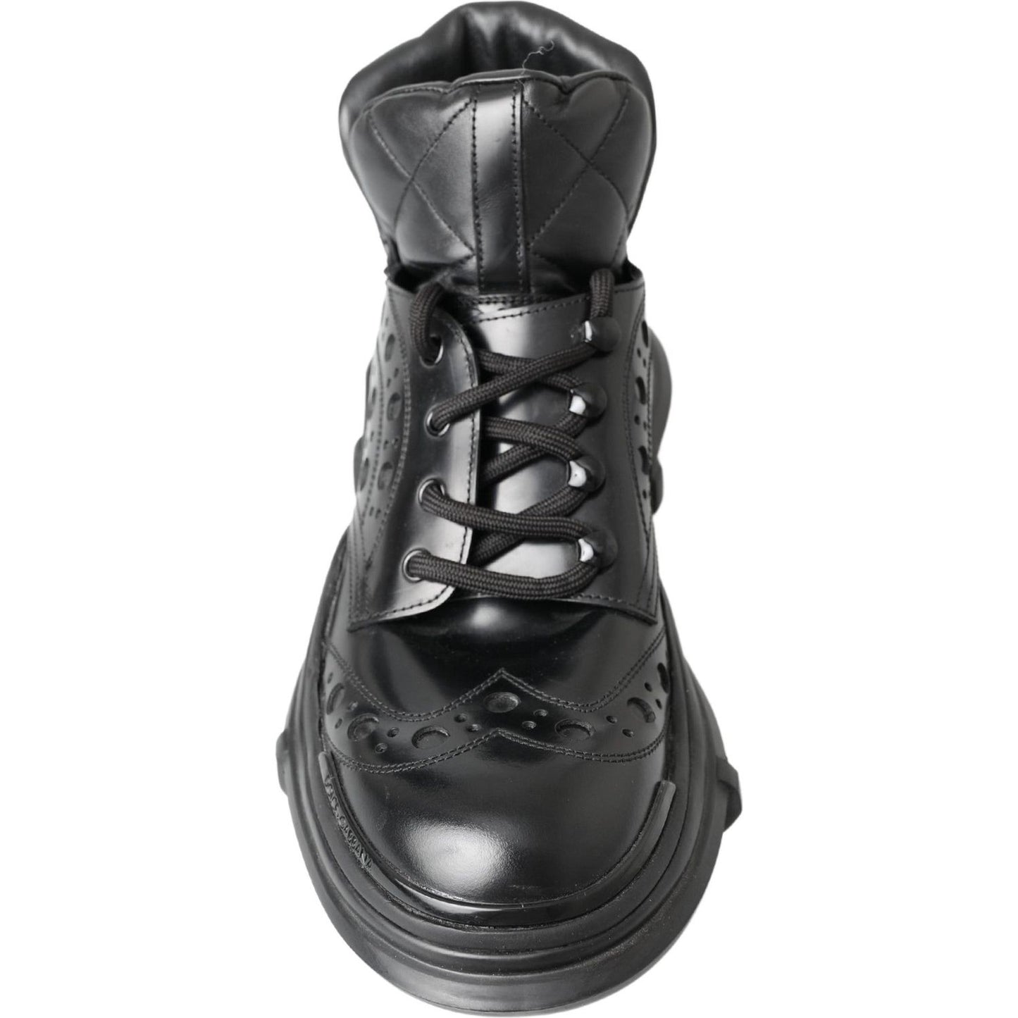 Dolce & Gabbana Elegant Black Leather Ankle Boots Dolce & Gabbana