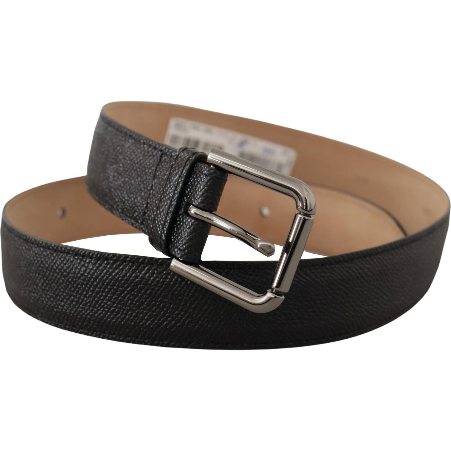 Dolce & Gabbana Elegant Black Leather Belt with Metal Buckle Dolce & Gabbana