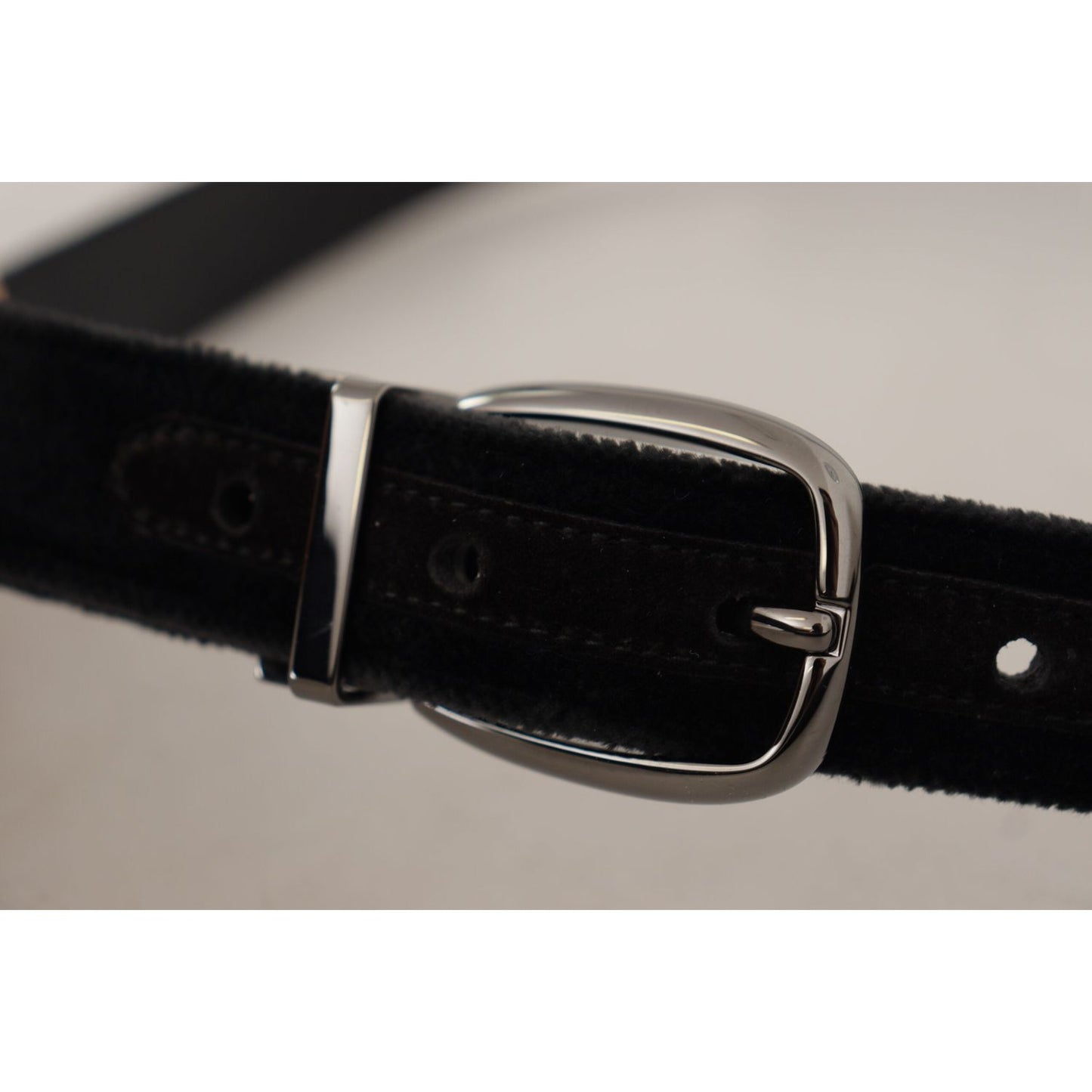 Dolce & Gabbana Elegant Black Velvet Designer Belt Dolce & Gabbana