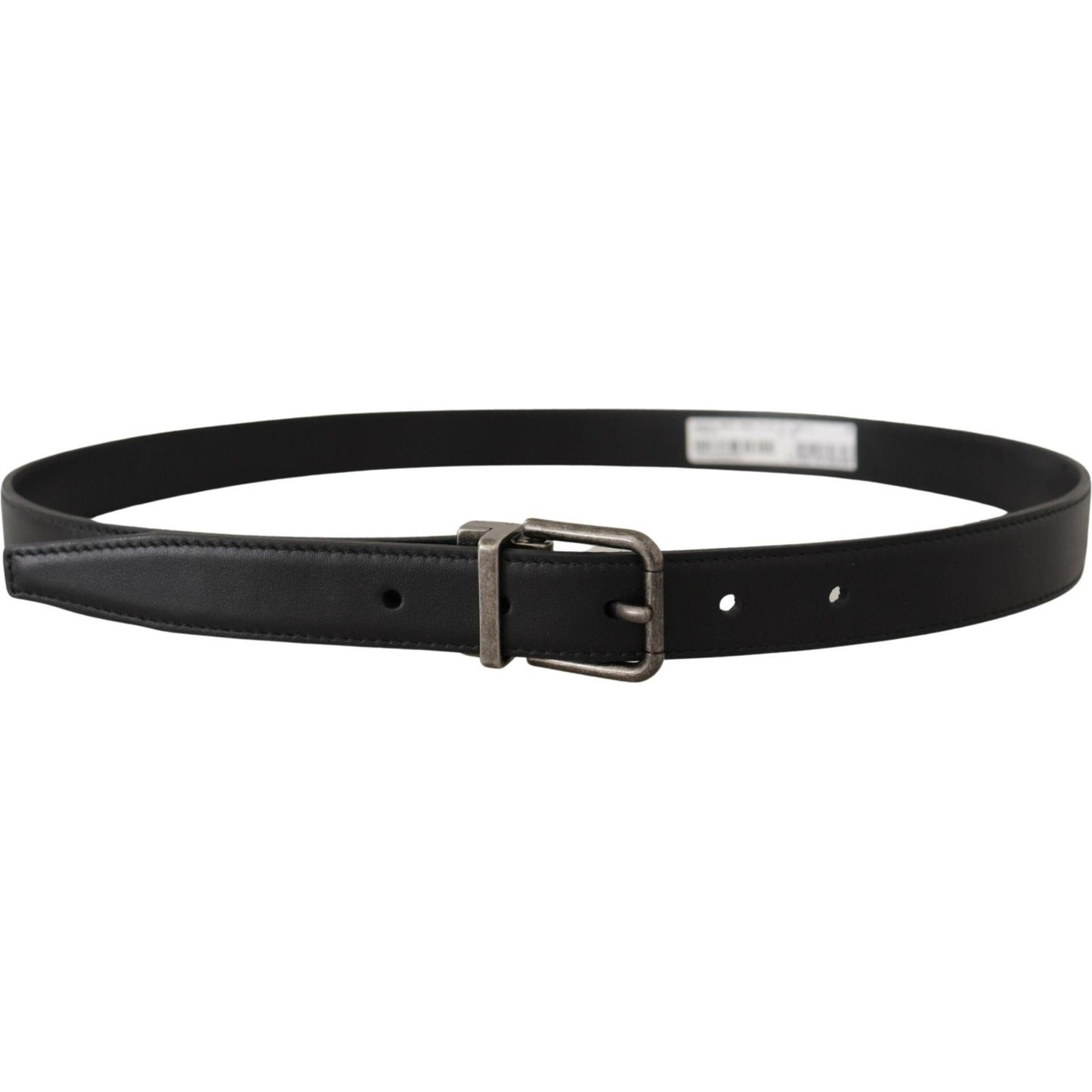 Dolce & Gabbana Elegant Black Leather Belt with Metal Buckle Dolce & Gabbana