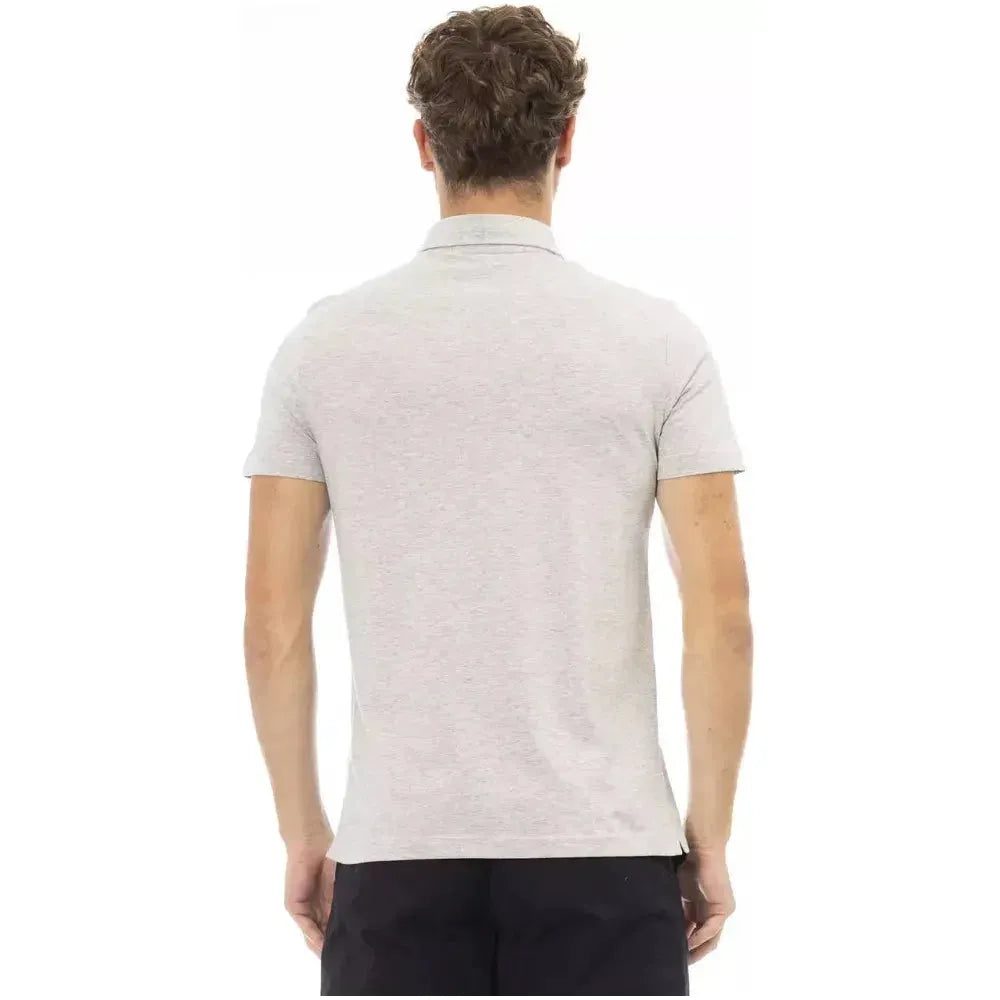 Baldinini Trend Gray Cotton Men Polo Baldinini Trend