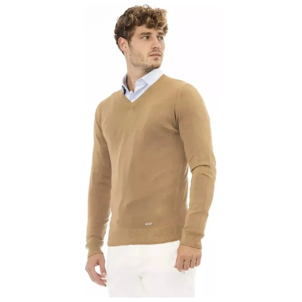 Baldinini Trend Beige Modal Men Sweater Baldinini Trend