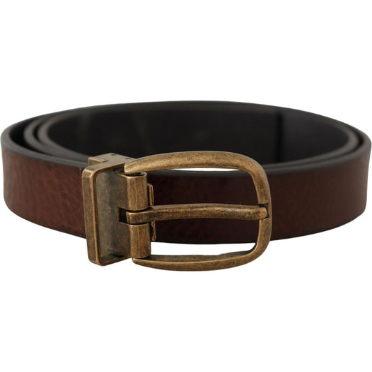 Dolce & Gabbana Elegant Leather Belt with Metal Buckle Dolce & Gabbana