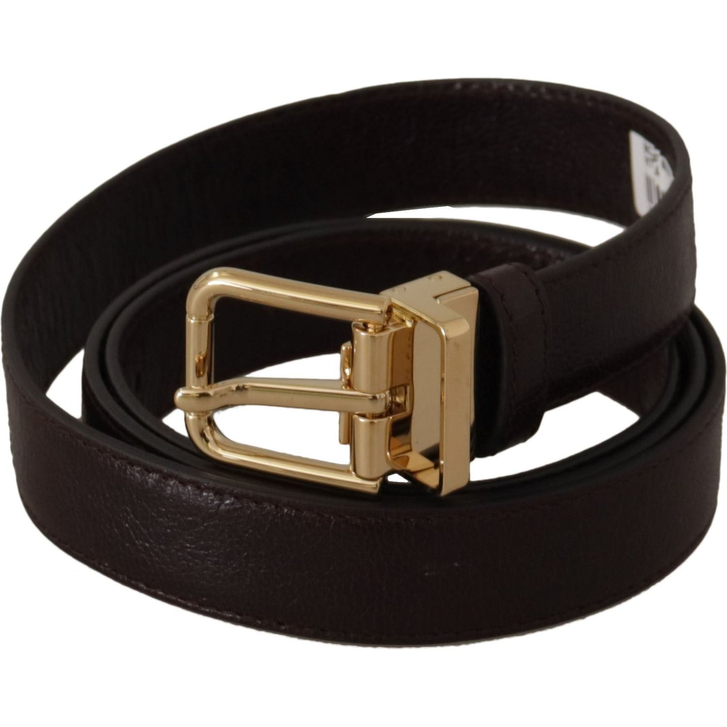 Dolce & Gabbana Elegant Leather Belt with Metal Buckle Dolce & Gabbana