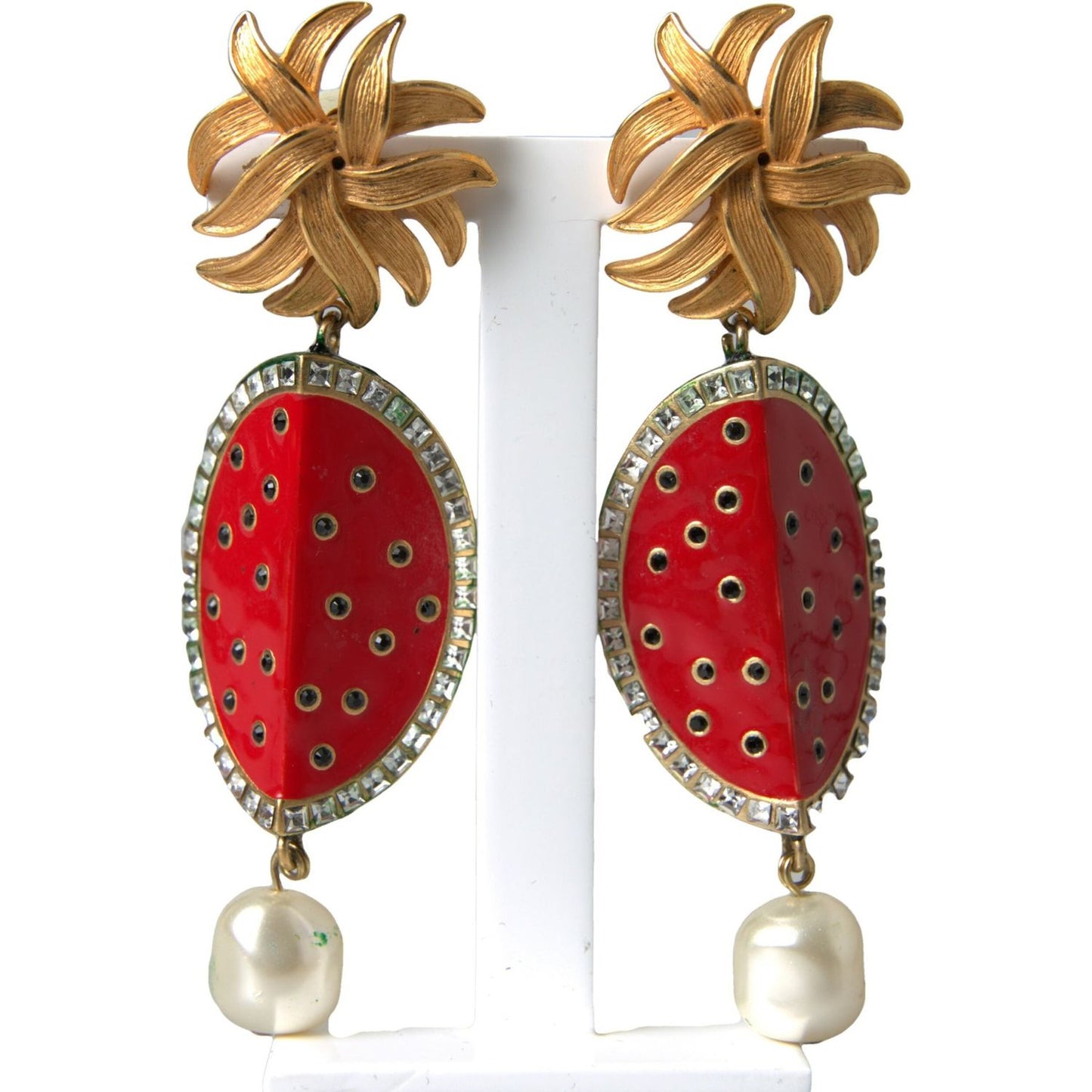 Dolce & Gabbana Radiant Red Watermelon Clip-On Earrings Dolce & Gabbana