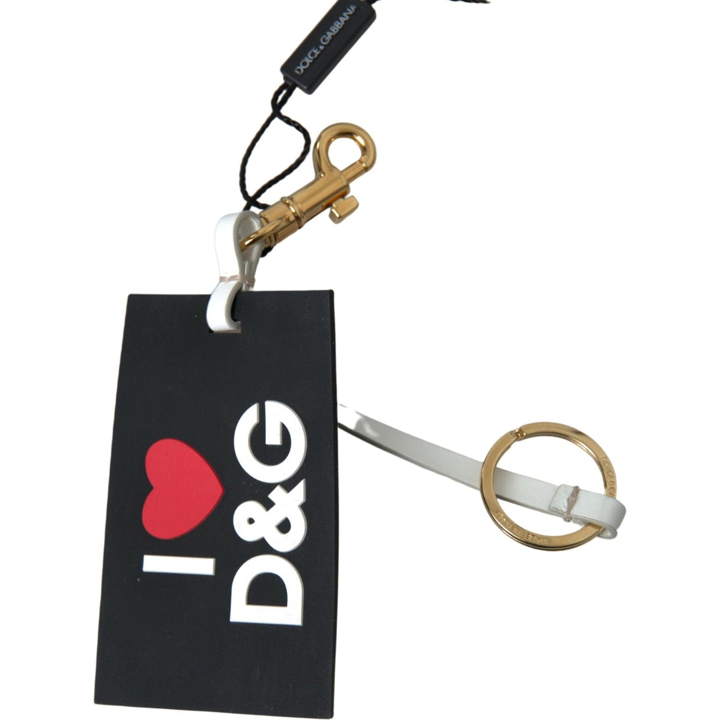 Dolce & Gabbana Chic Black and Gold Designer Keychain Dolce & Gabbana