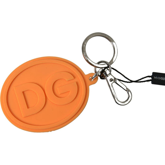 Chic Orange & Gold Keychain Accessory