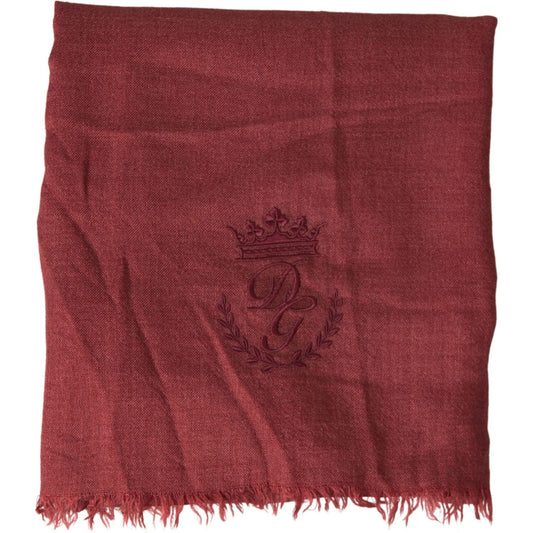 Dolce & Gabbana Luxury Cashmere Silk Men's Maroon Scarf Dolce & Gabbana