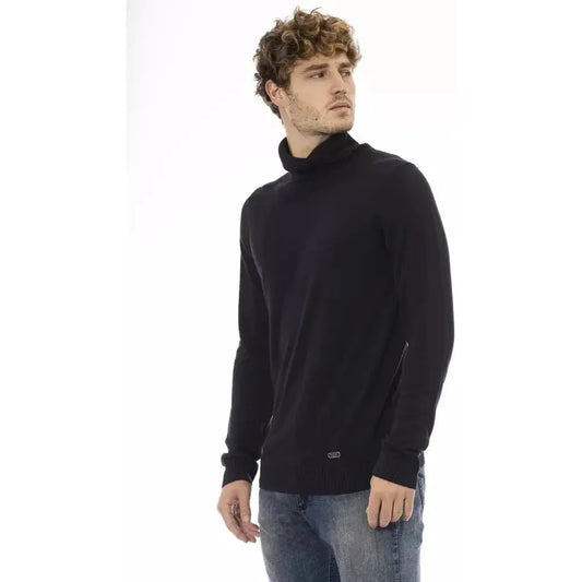 Baldinini Trend Blue Modal Men Sweater Baldinini Trend