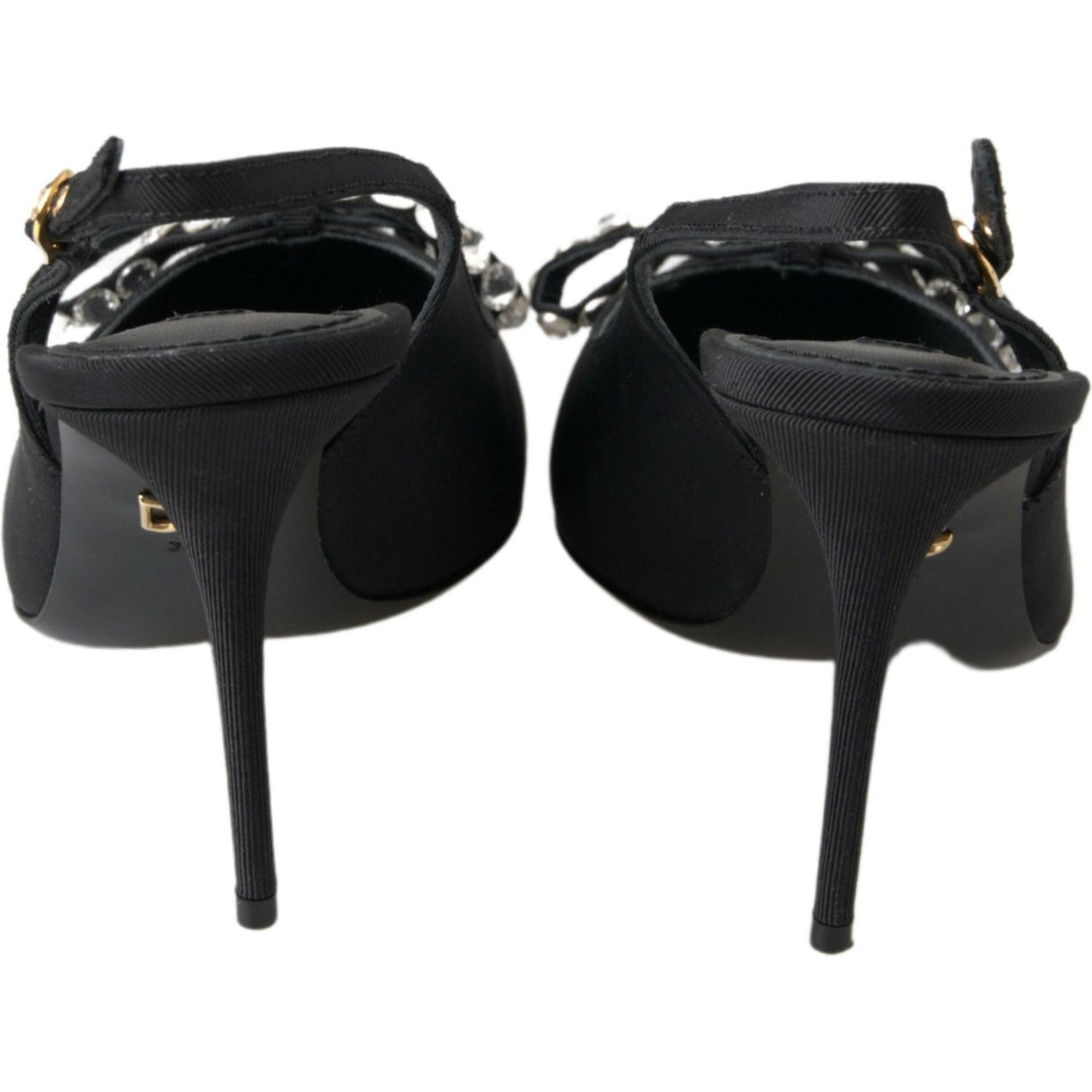 Dolce & Gabbana Embellished Black Slingback Heels Pumps Dolce & Gabbana