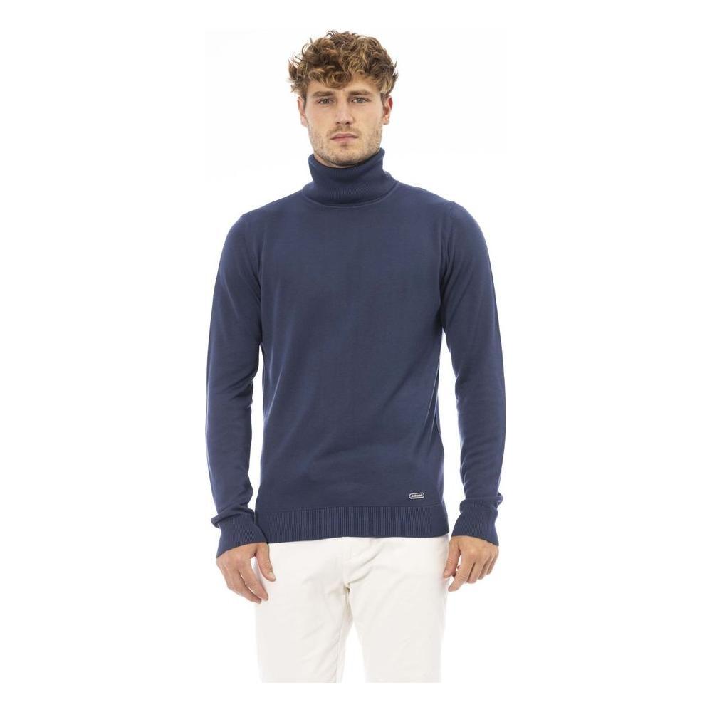 Baldinini Trend Blue Modal Men Sweater Baldinini Trend