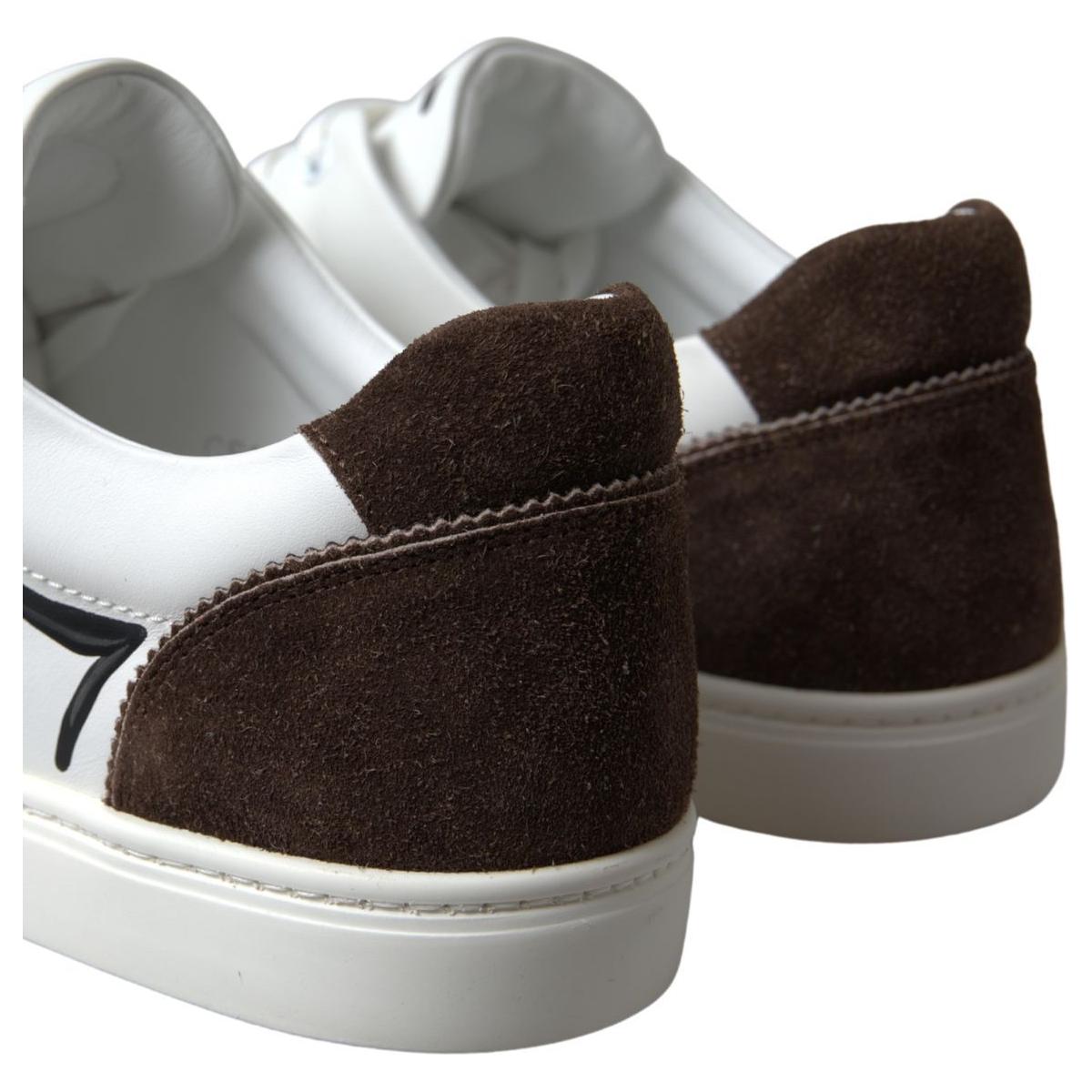 Dolce & Gabbana Sleek White Leather Casual Sneakers Dolce & Gabbana