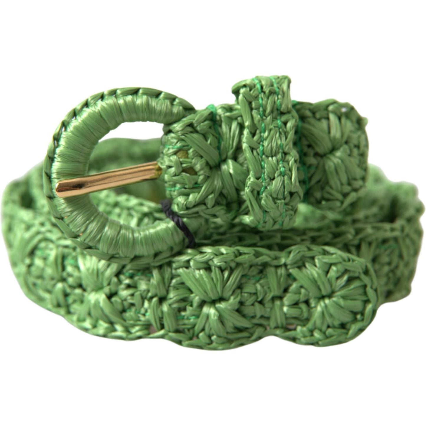 Dolce & Gabbana Elegant Green Viscose Belt with Metal Buckle Dolce & Gabbana