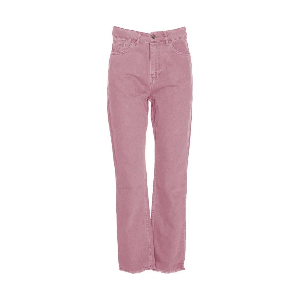 Hinnominate Chic Pink Raw Cut Bottom Jeans Hinnominate