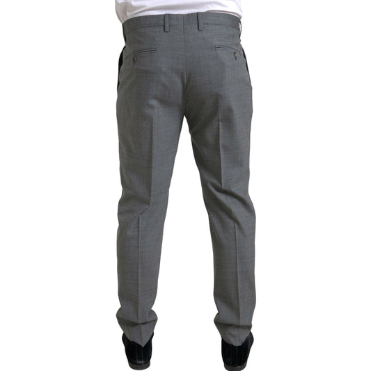 Dolce & Gabbana Elegant Skinny Wool Dress Pants in Grey Dolce & Gabbana