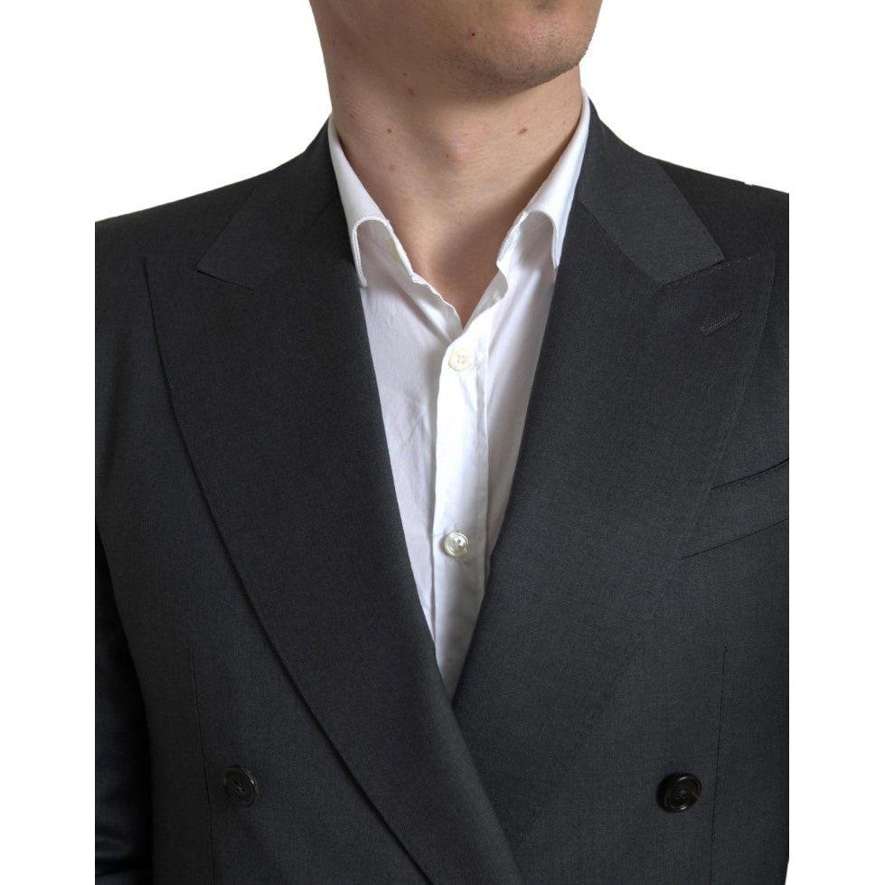 Dolce & Gabbana Sleek Grey Slim Fit Double Breasted Suit Dolce & Gabbana