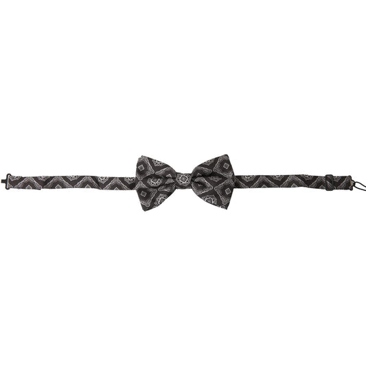 Dolce & Gabbana Elegant Silk Tied Bow Tie in Black & White Dolce & Gabbana