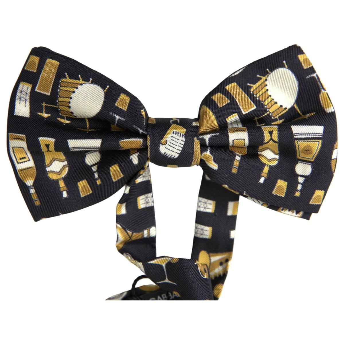 Dolce & Gabbana Elegant Black Silk Bow Tie Dolce & Gabbana