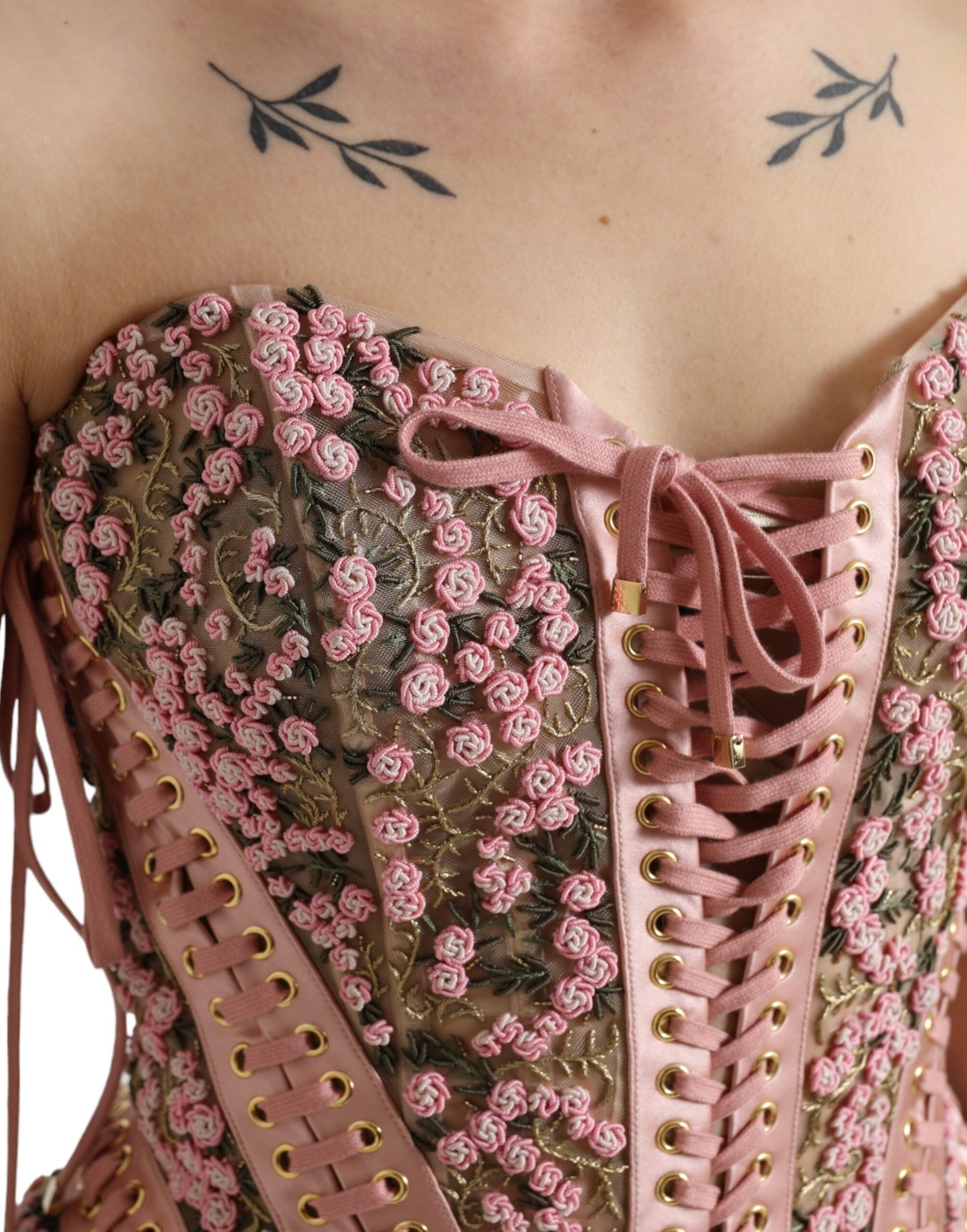 Dolce & Gabbana Silken Nylon Bustier Corset Top in Pink Dolce & Gabbana