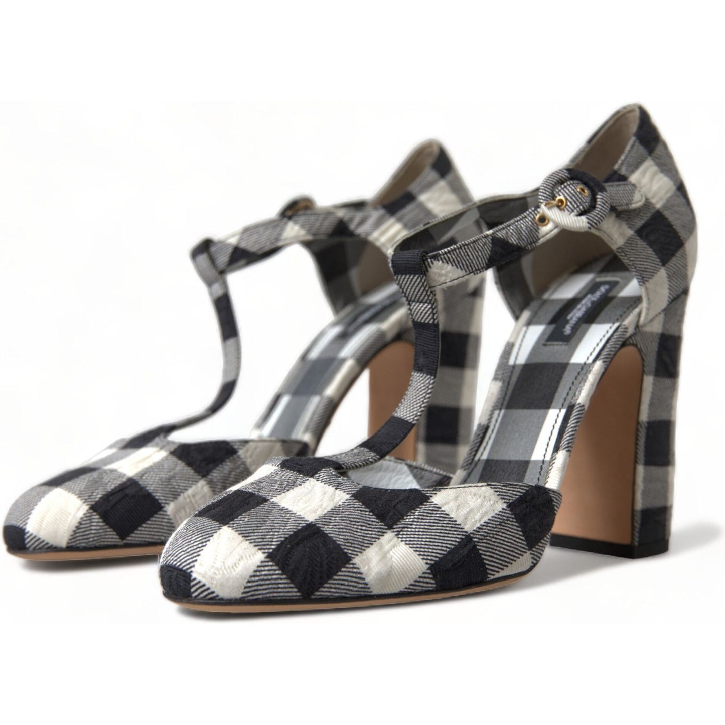 Dolce & Gabbana Chic Gingham T-Strap Pumps: Timeless Mary Jane Heels Dolce & Gabbana