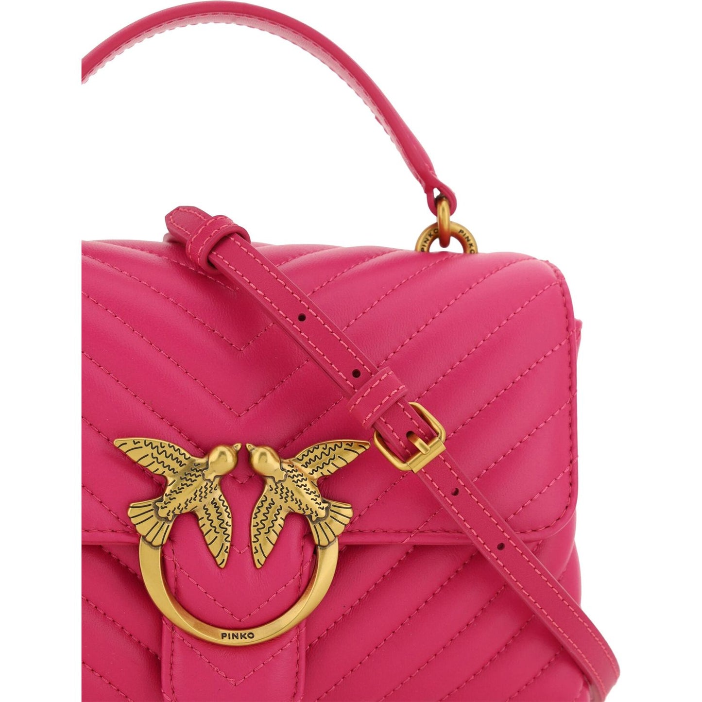 PINKO Chic Pink Quilted Leather Mini Handbag PINKO