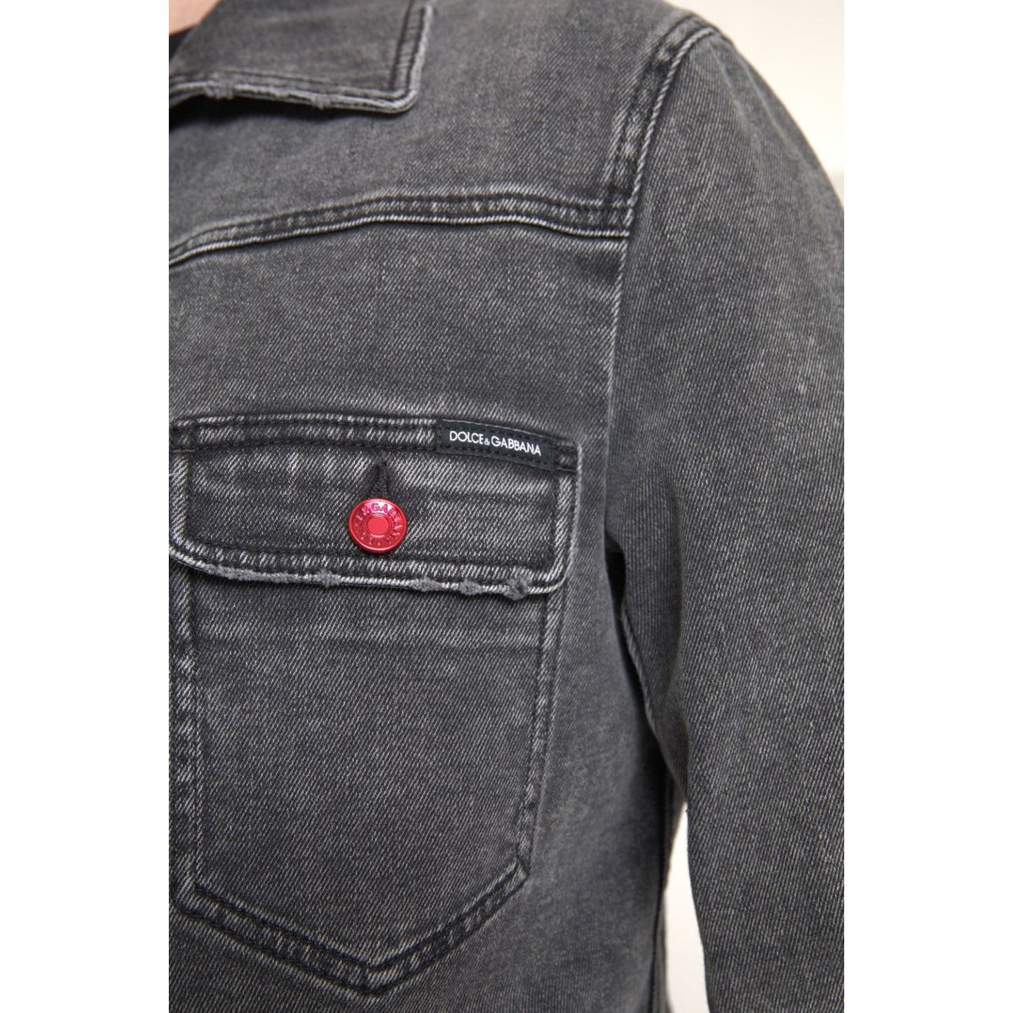 Dolce & Gabbana Elegant Gray Stretch Denim Jacket Dolce & Gabbana