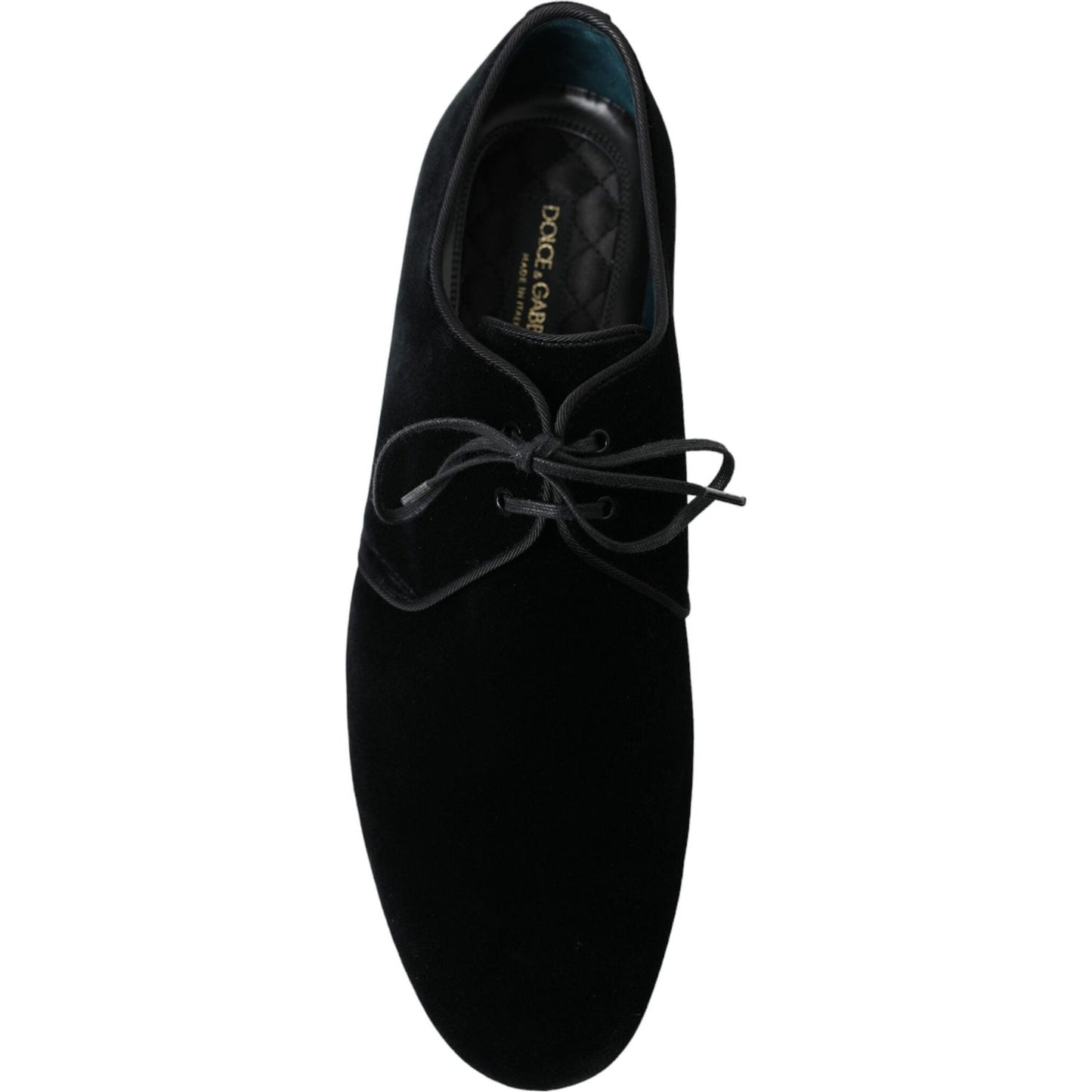 Dolce & Gabbana Elegant Black Velvet Derby Dress Shoes Dolce & Gabbana