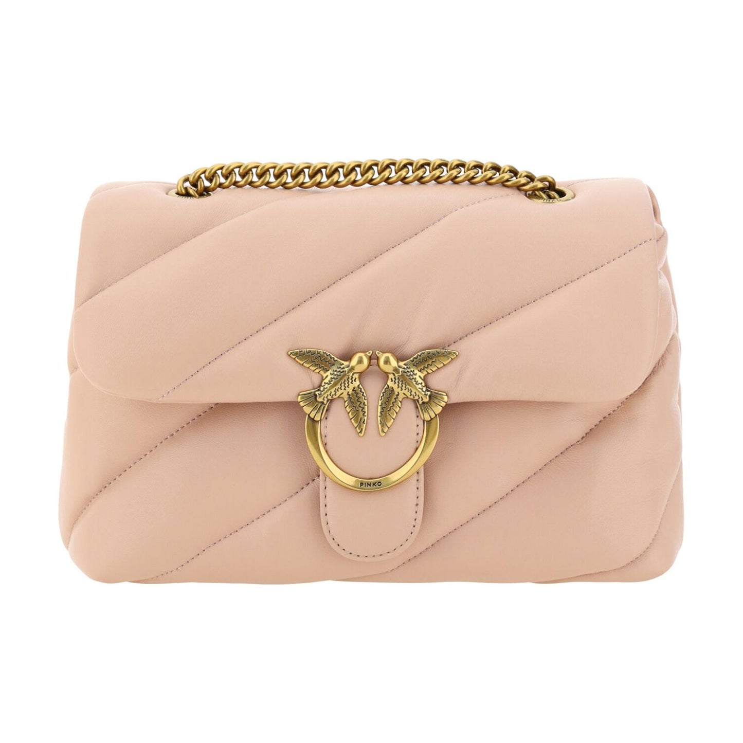 PINKO Elegant Light Pink Quilted Shoulder Bag PINKO