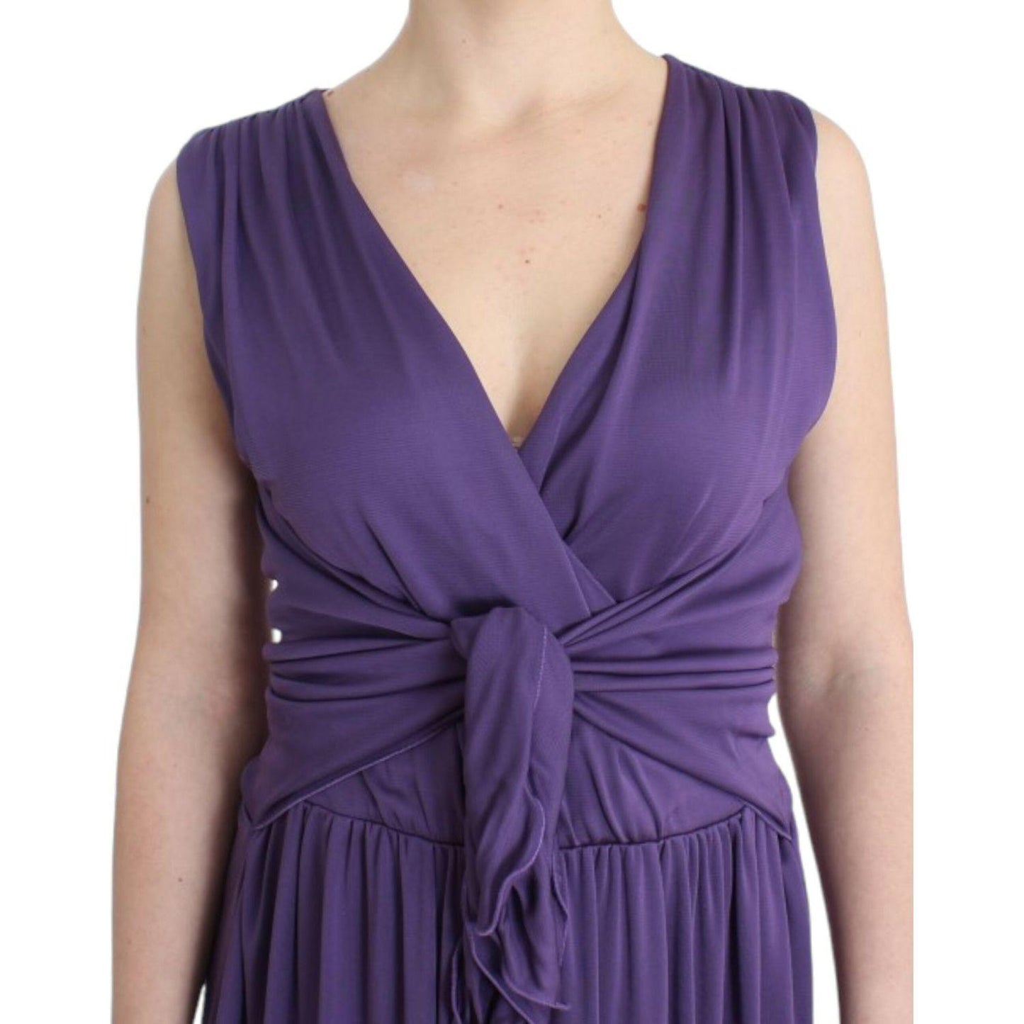 John Galliano Elegant Purple Knee-Length Jersey Dress John Galliano