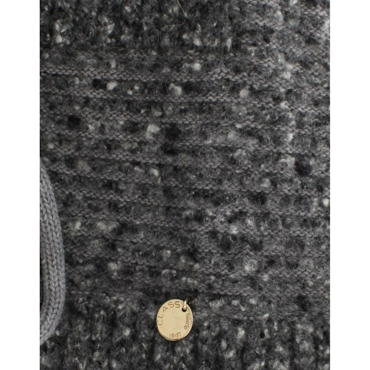 Cavalli Elegant Gray Wool Blend Cardigan Cavalli