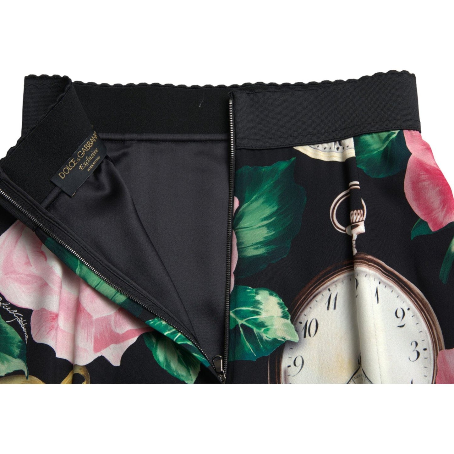 Dolce & Gabbana High Waist Silk Pencil Midi Skirt with Floral Print Dolce & Gabbana