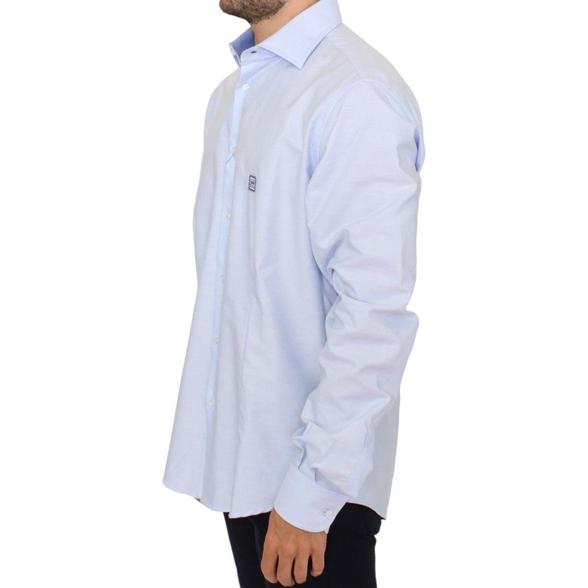 Cavalli Elegant Light Blue Italian Cotton Shirt Cavalli