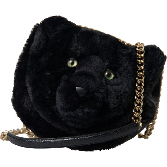 Dolce & Gabbana Exquisite Croc-Embossed Panther Shoulder Bag Dolce & Gabbana