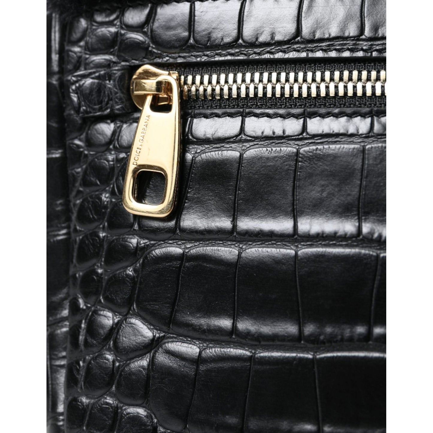 Dolce & Gabbana Exquisite Croc-Embossed Panther Shoulder Bag Dolce & Gabbana