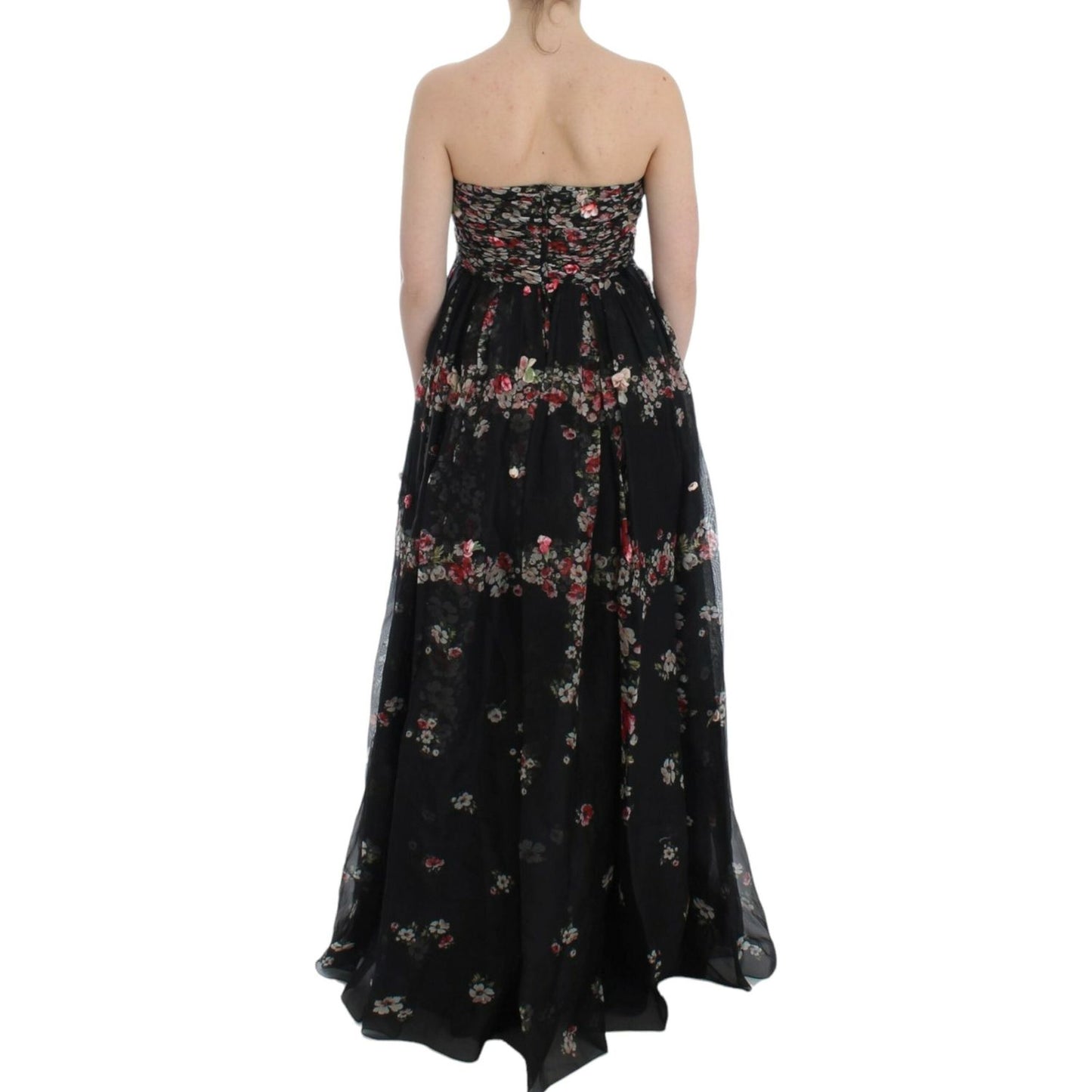 Dolce & Gabbana Elegant Strapless Silk Maxi Dress Dolce & Gabbana